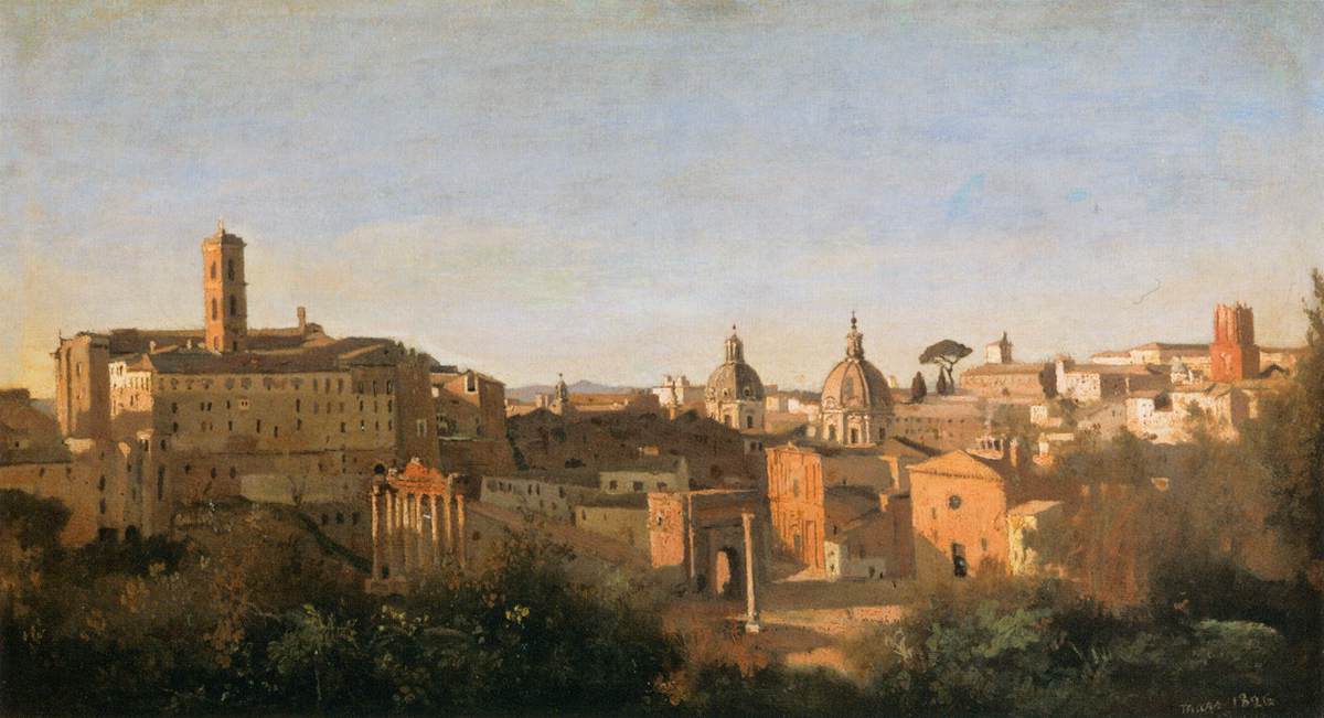 Das Forum aus den Gärten von Farnese aus gesehen