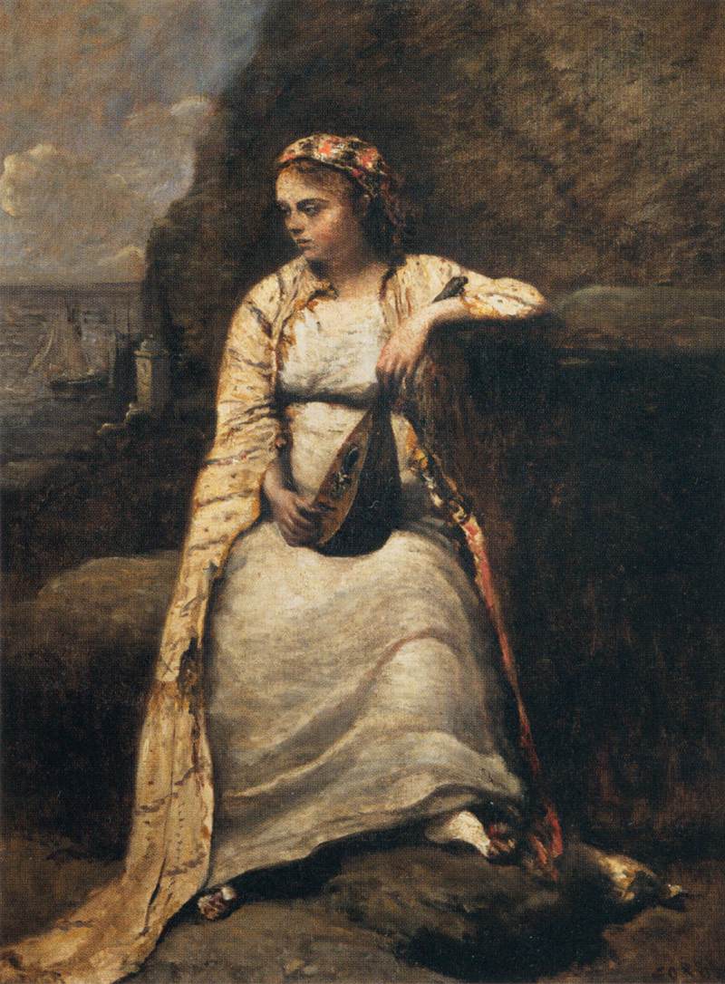 Haydée, junge Frau mit griechischem Kleid
