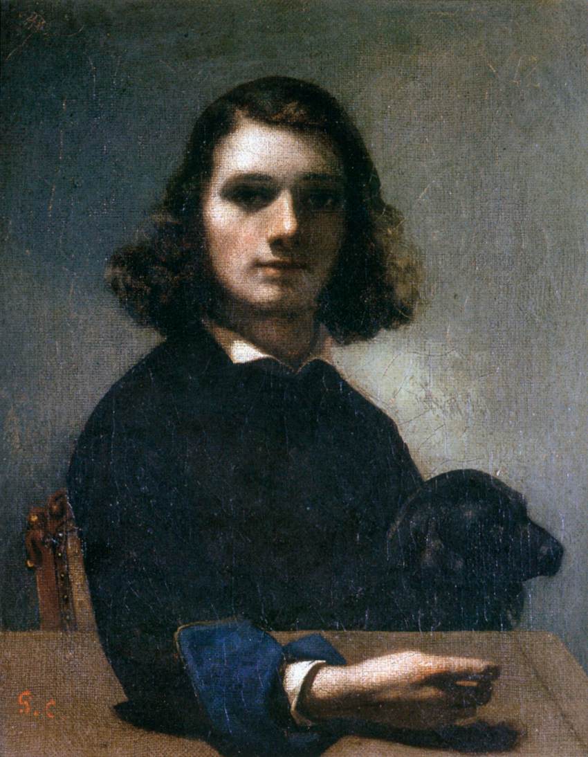 Self -Portrait (Courbet mit schwarzem Hund)