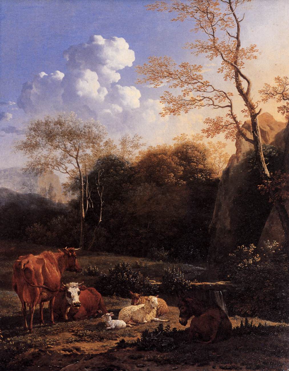 Cows and Sheep in a Stream