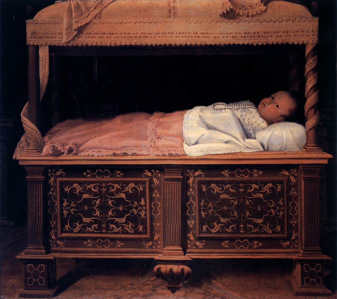 Portrait of a Newborn in a Crib