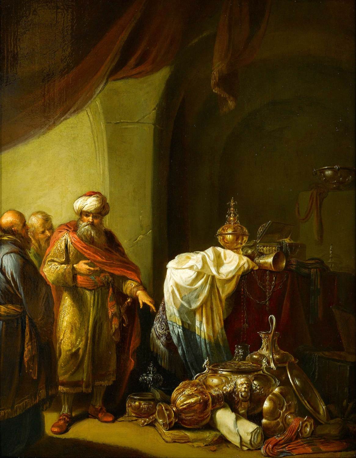 Croesus mostra a Solon sua riqueza