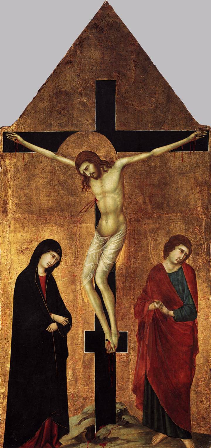 La crucifixion avec le Virgen et San Juan l'évangéliste