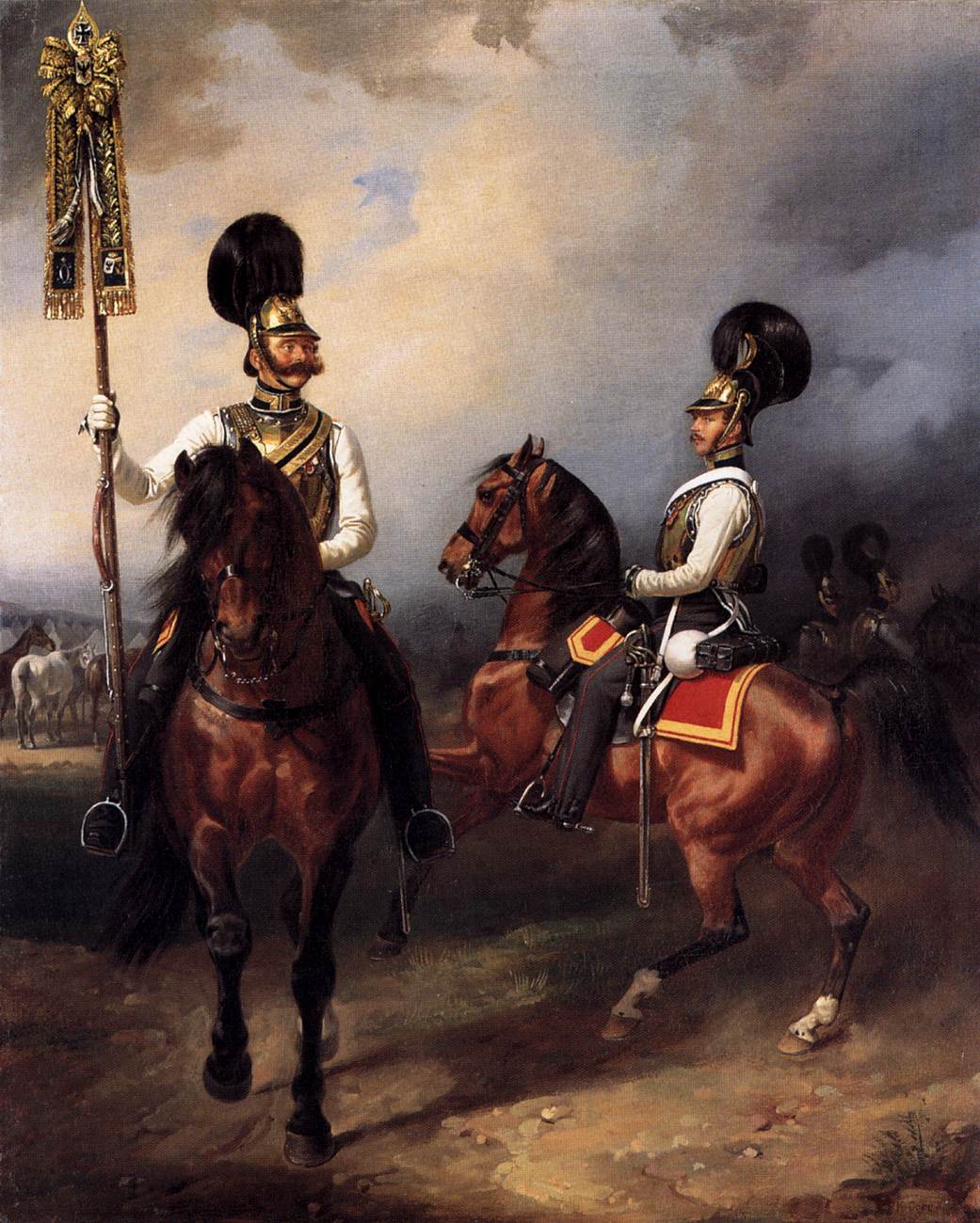 Zwei Kürassisiers des Nicolás I -Regiments
