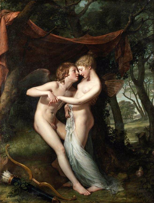 Cupido e psiche nel giardino nuziale