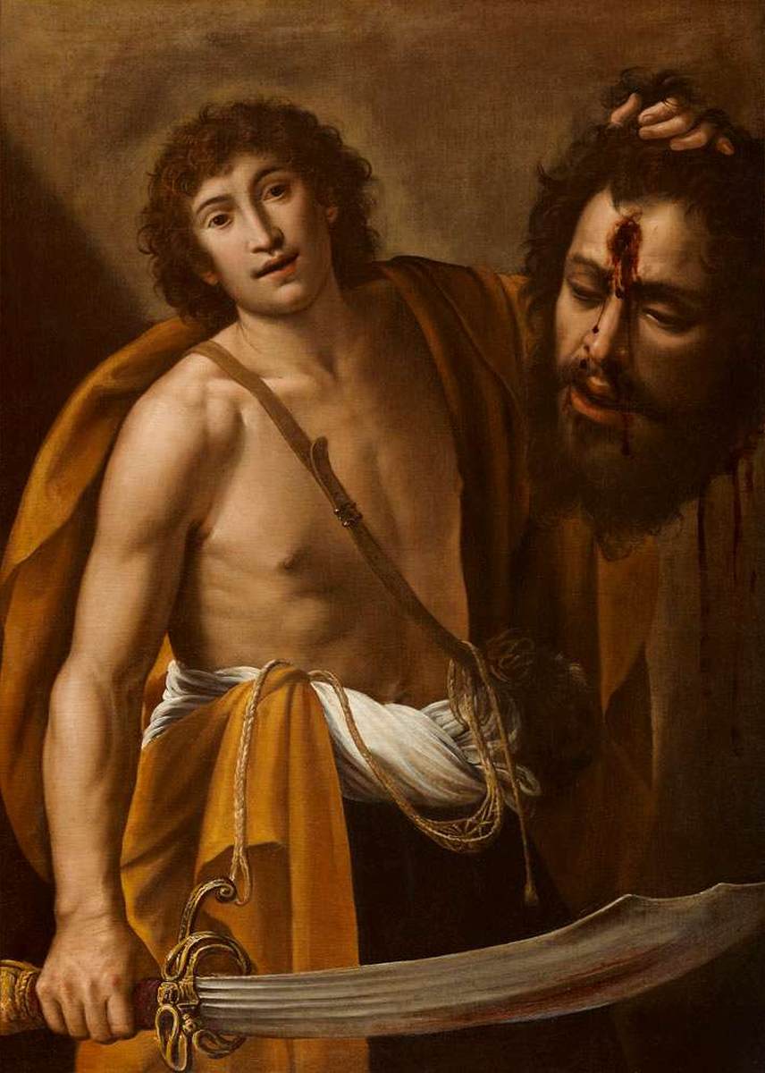 David trzymający głowę Goliata