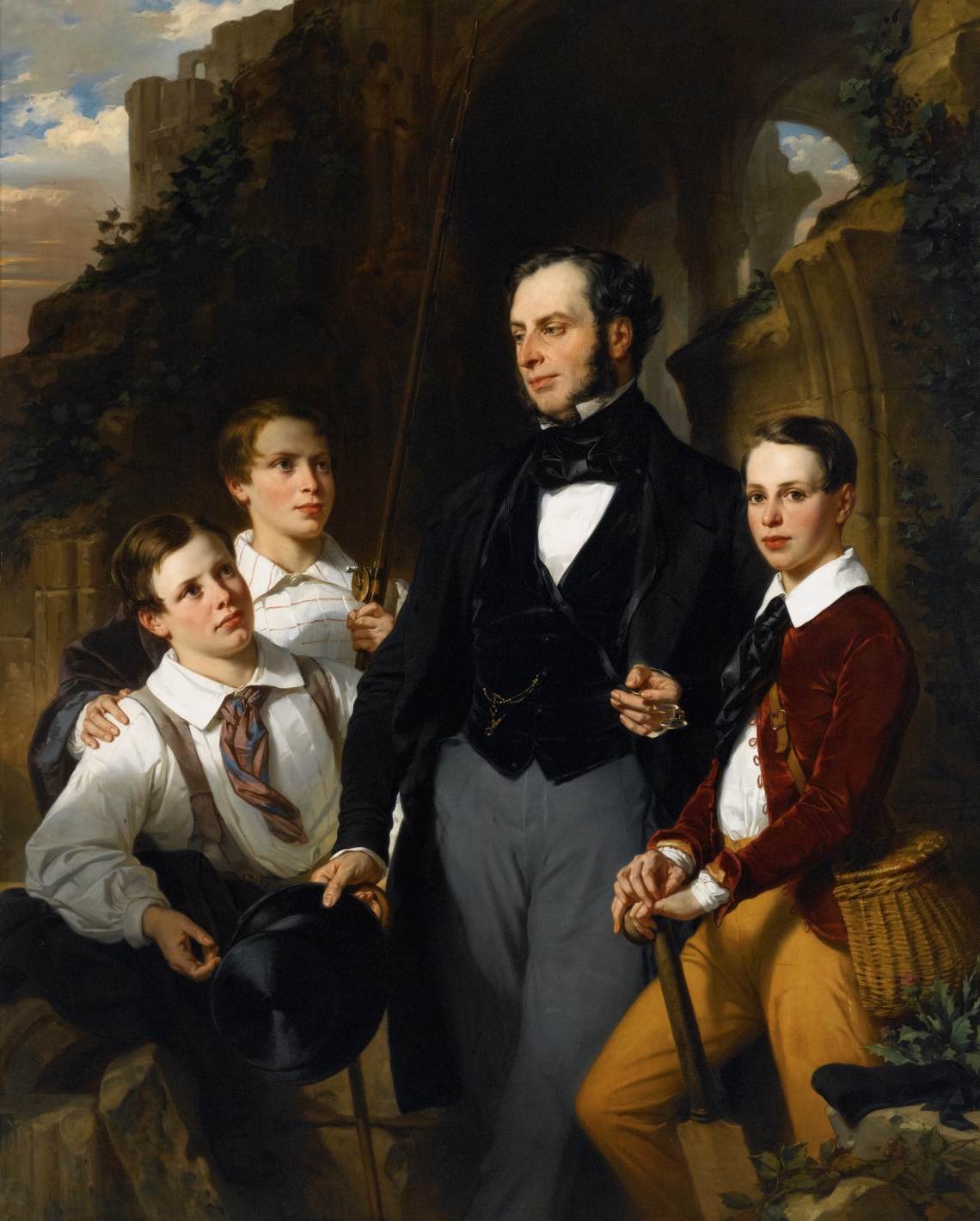 Retrato de Laurence Davidson y Sus Tres Hijos