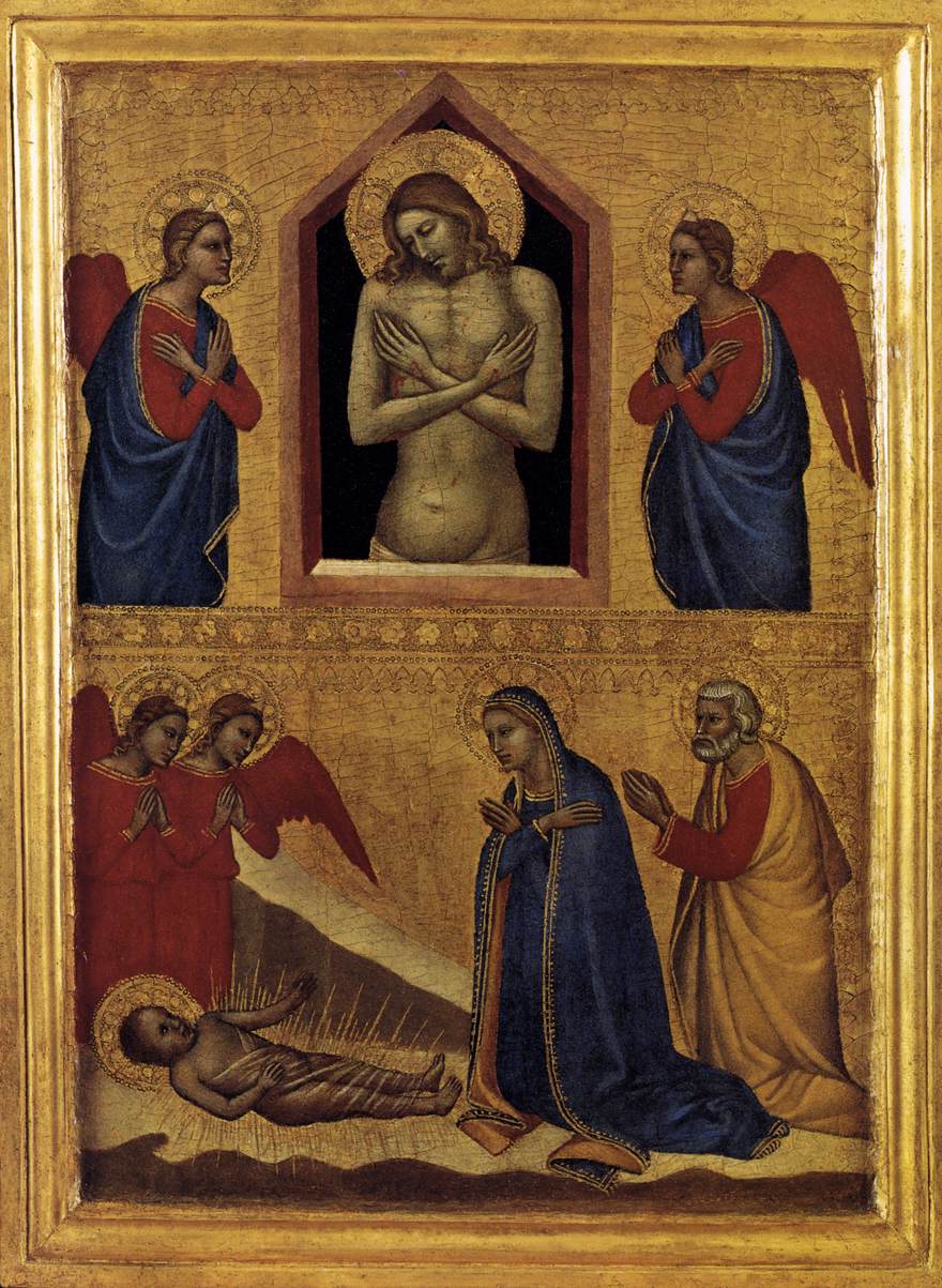 Le Christ mort et l'adoration du bébé Jésus