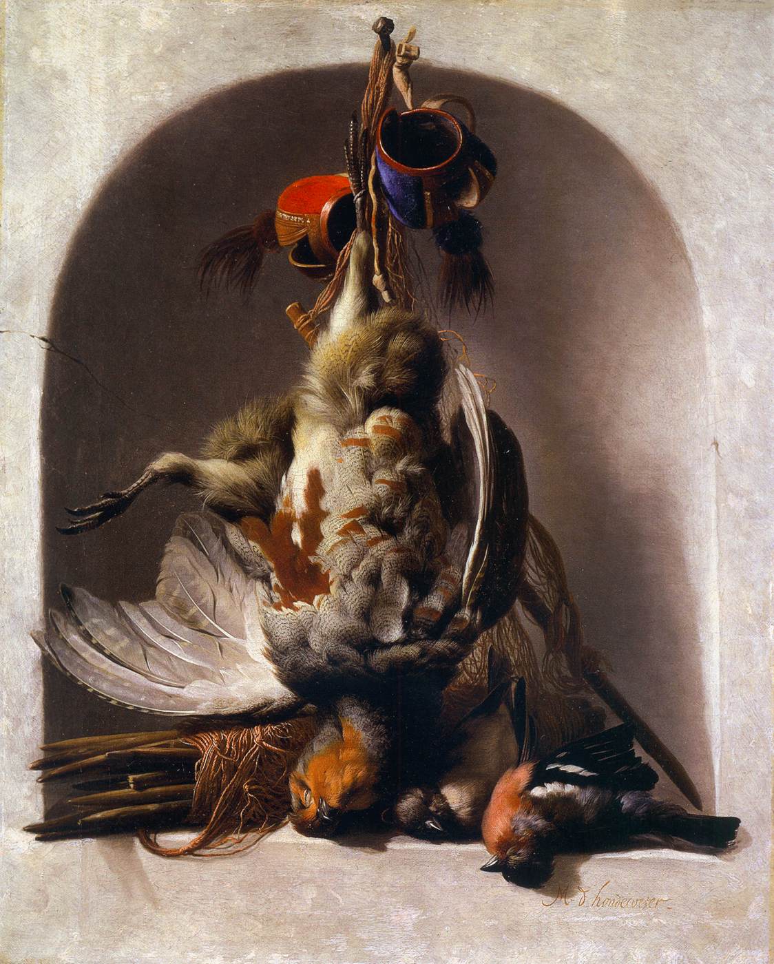 Dead Birds and Hunting Equipment in a Niche