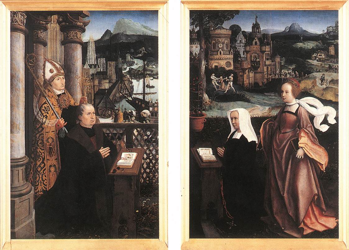 Donor with Saint Nicholas and his Wife with Saint Godelina