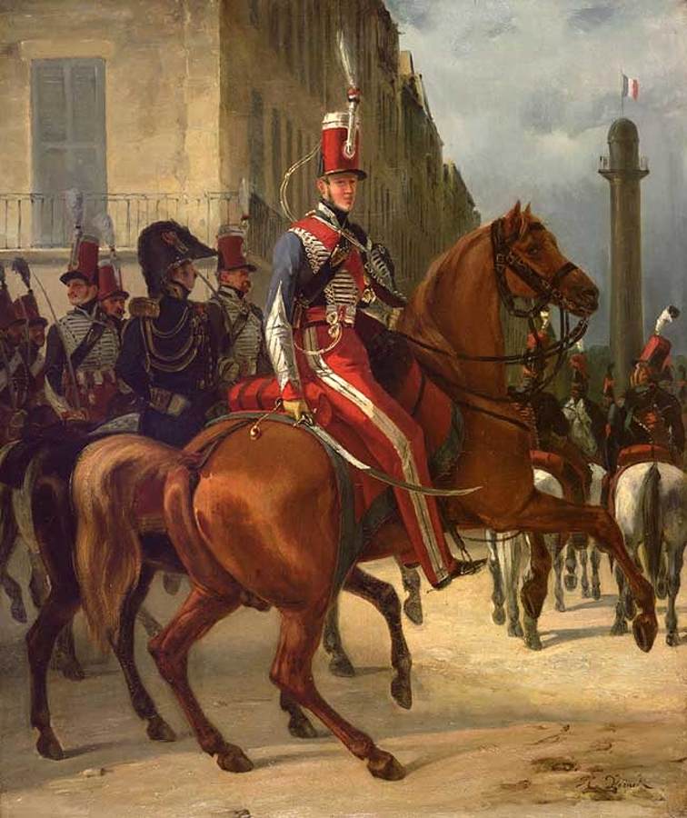 Il duca dei Chartres a cavallo