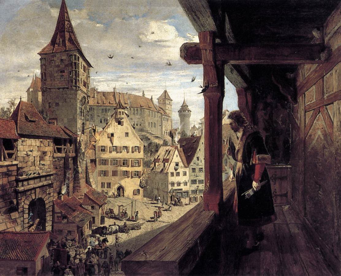 Albrecht Dürer na balkonie jego domu