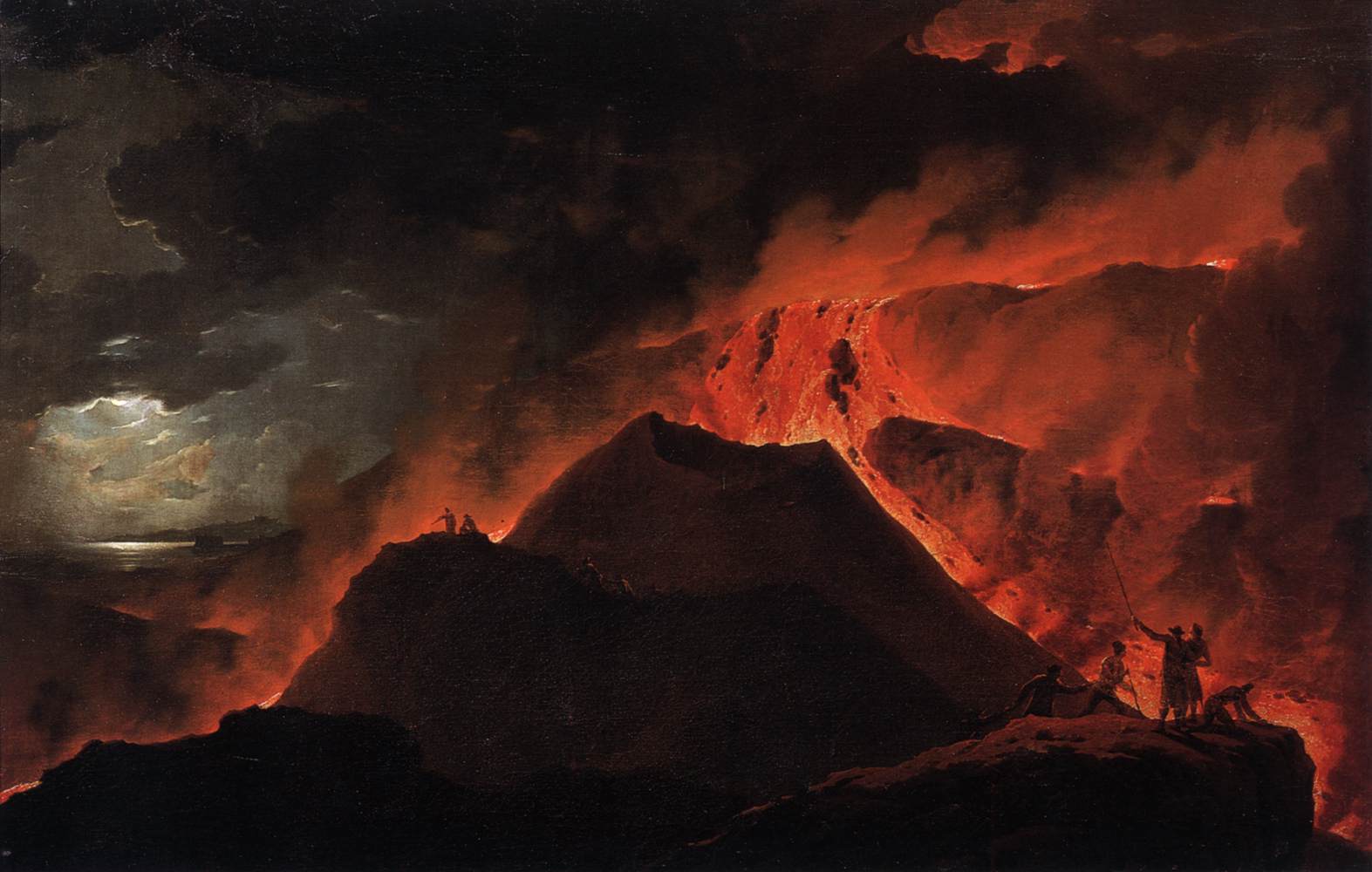 Szczyt Vesubio podczas erupcji