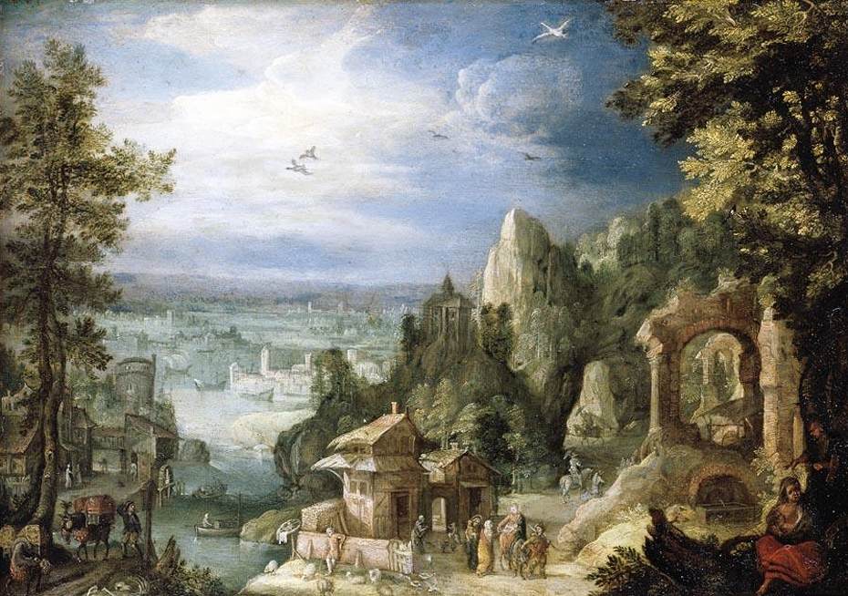 Landschaft mit Ruhe in der Flucht nach Ägypten