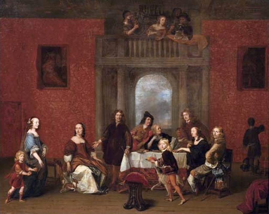 Portrait d'une famille à l'intérieur