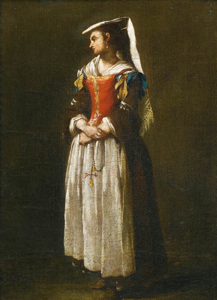 Jeune femme vêtue de façon napolitaine