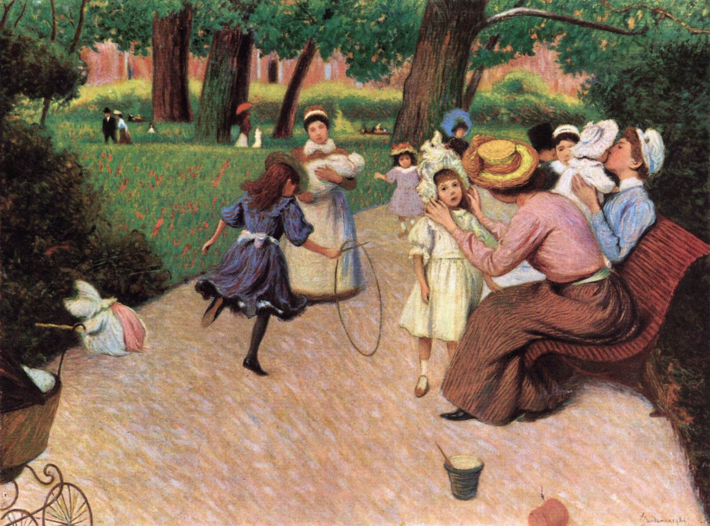 Spel för barn i Parc Monceau