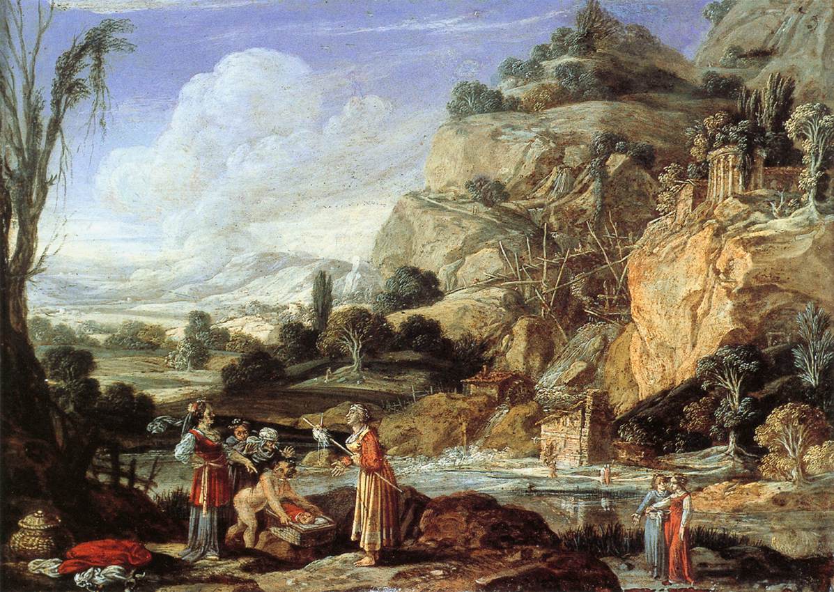 Krajobraz z odkryciem Mojżesza