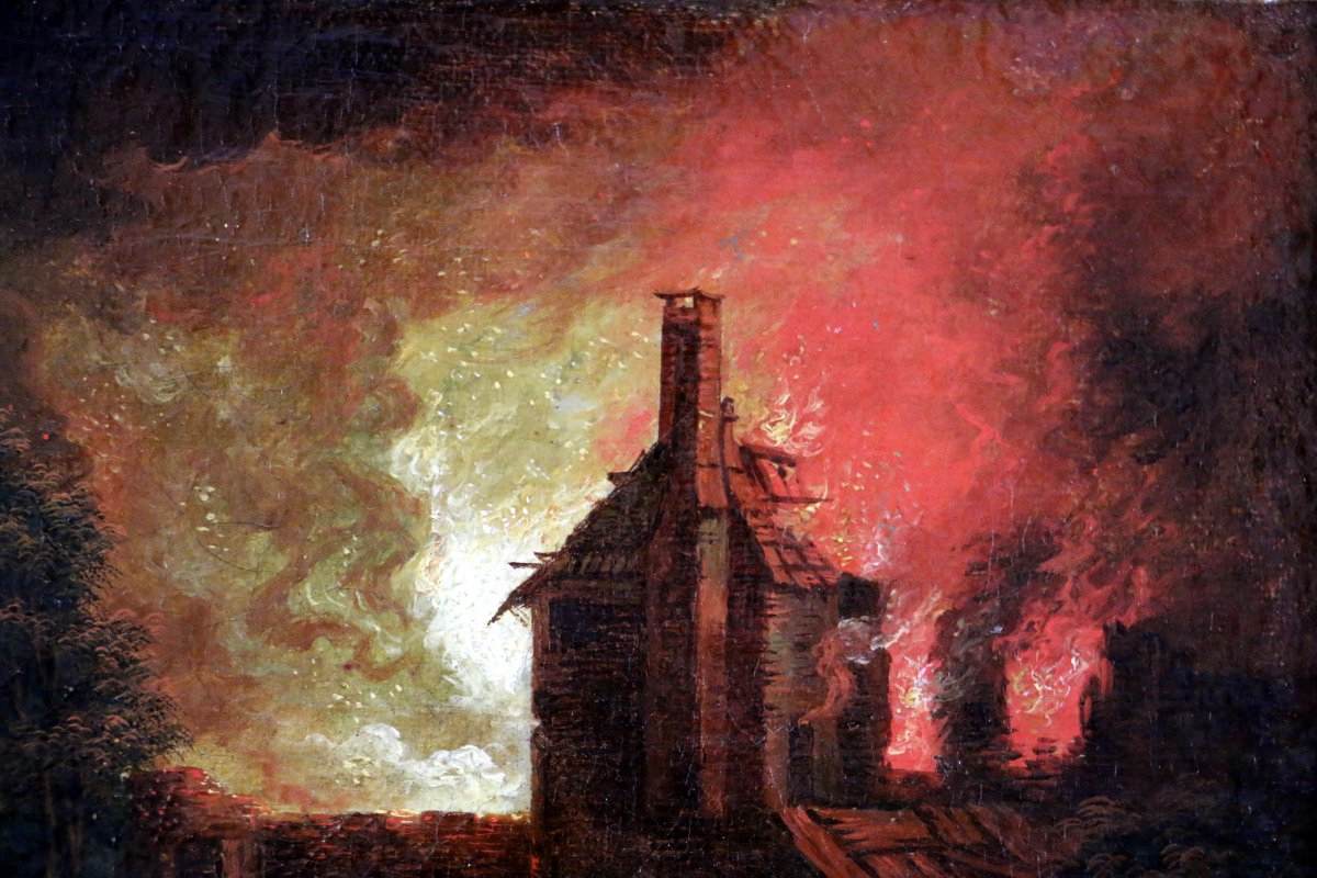 Scène de feu de nuit