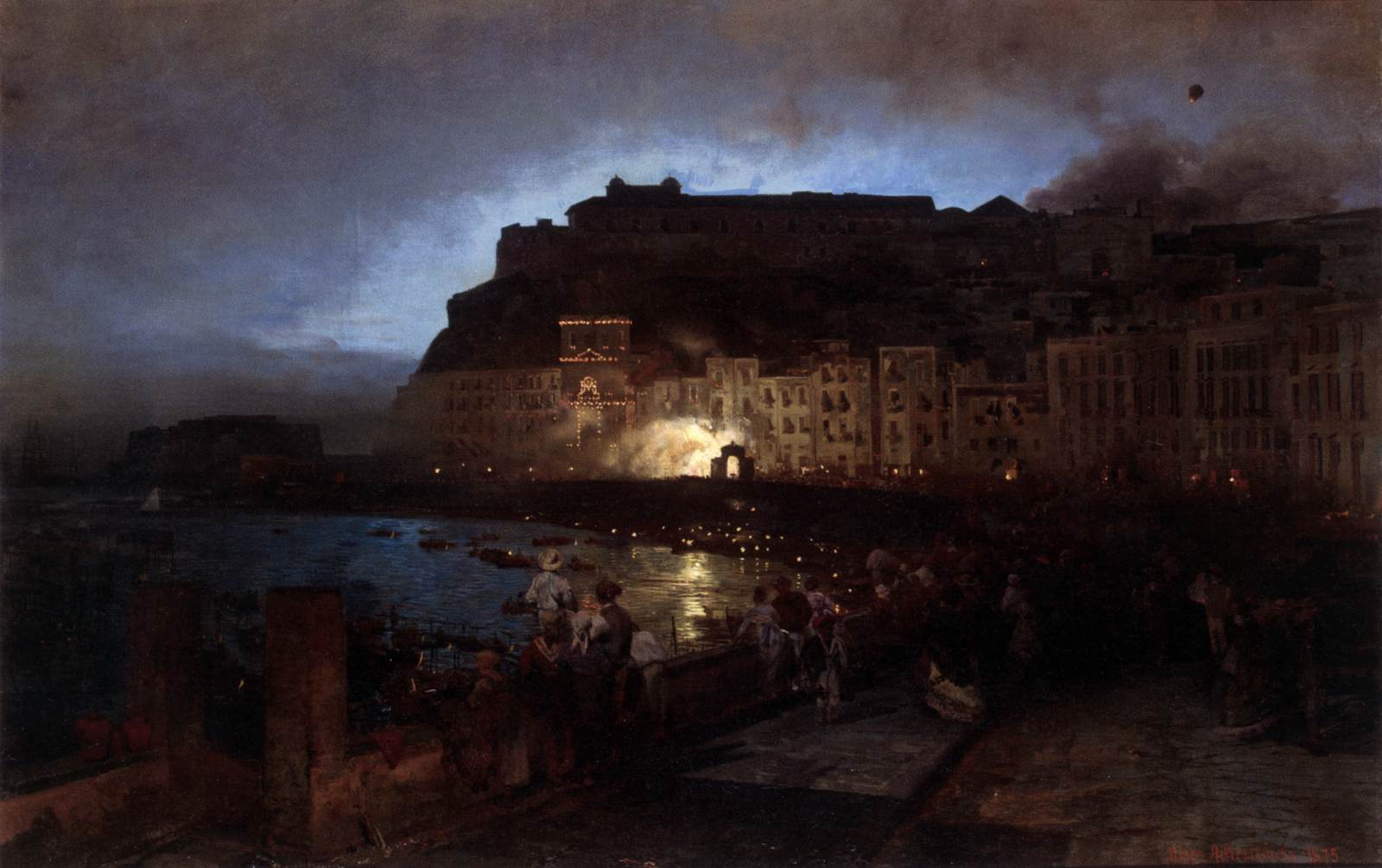 Fogos de artifício em Nápoles