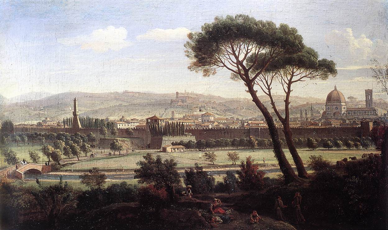 Blick auf Florenz aus der Via Bolognese
