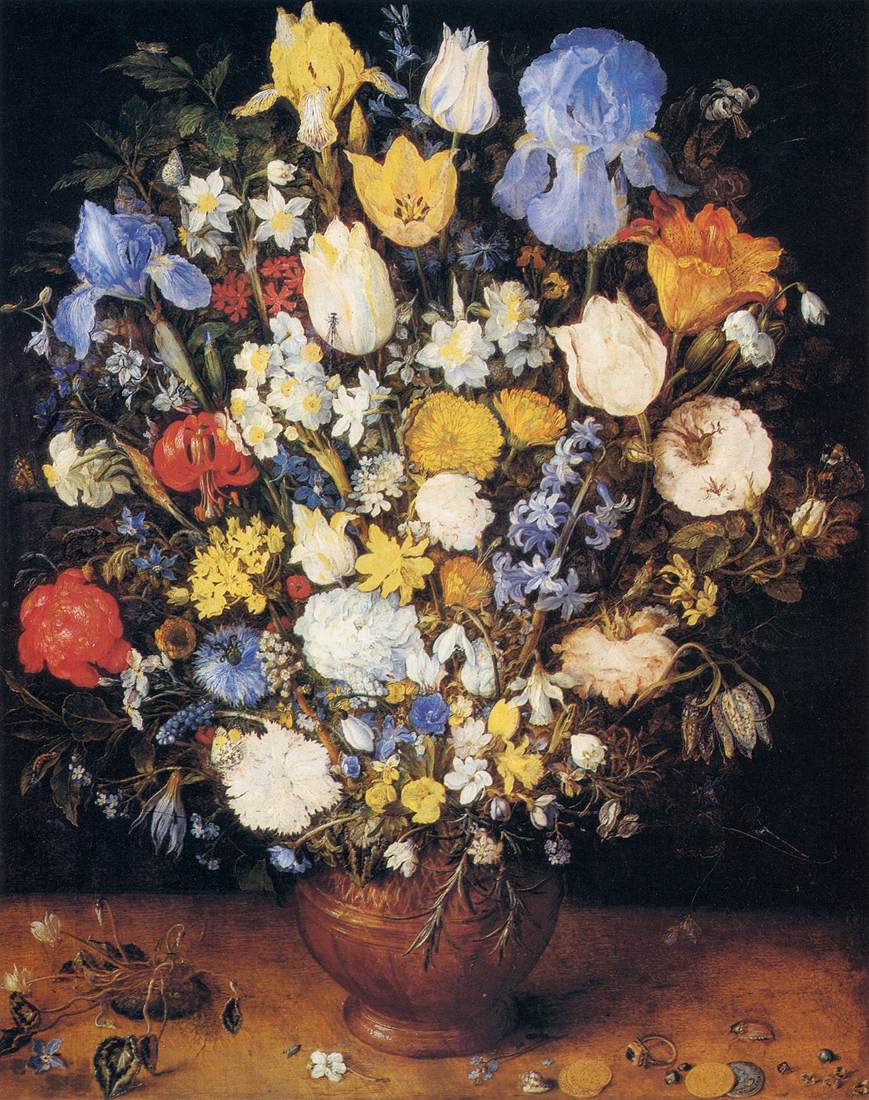 Bouquet en un Jarrón de Arcilla