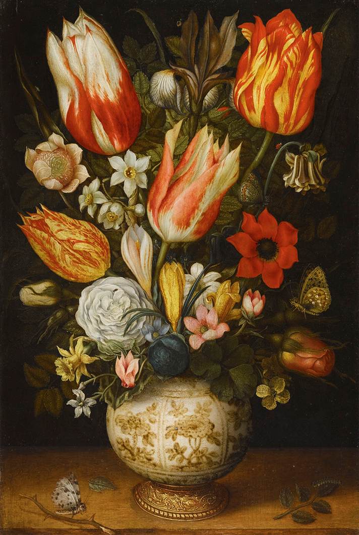 Flowers in a Porcelain Vase