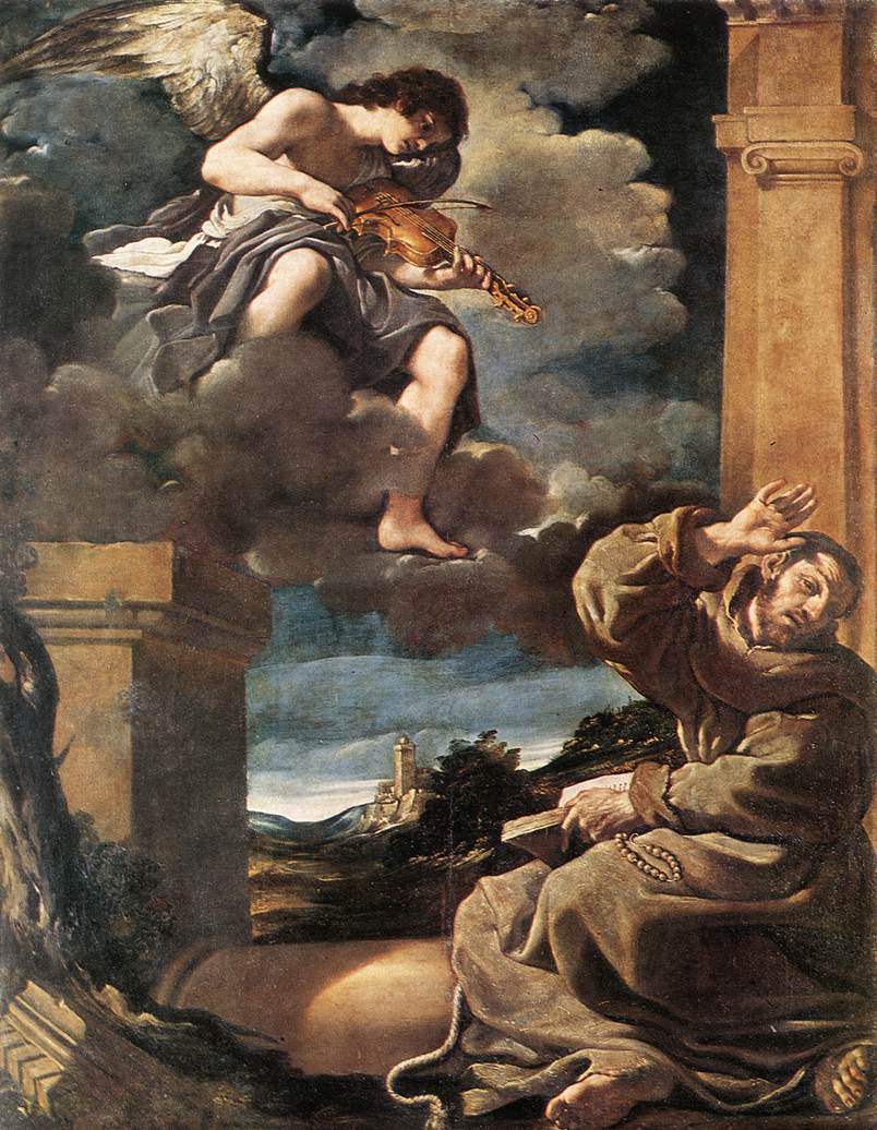 Saint Francis with an Angel Playing the Violin
