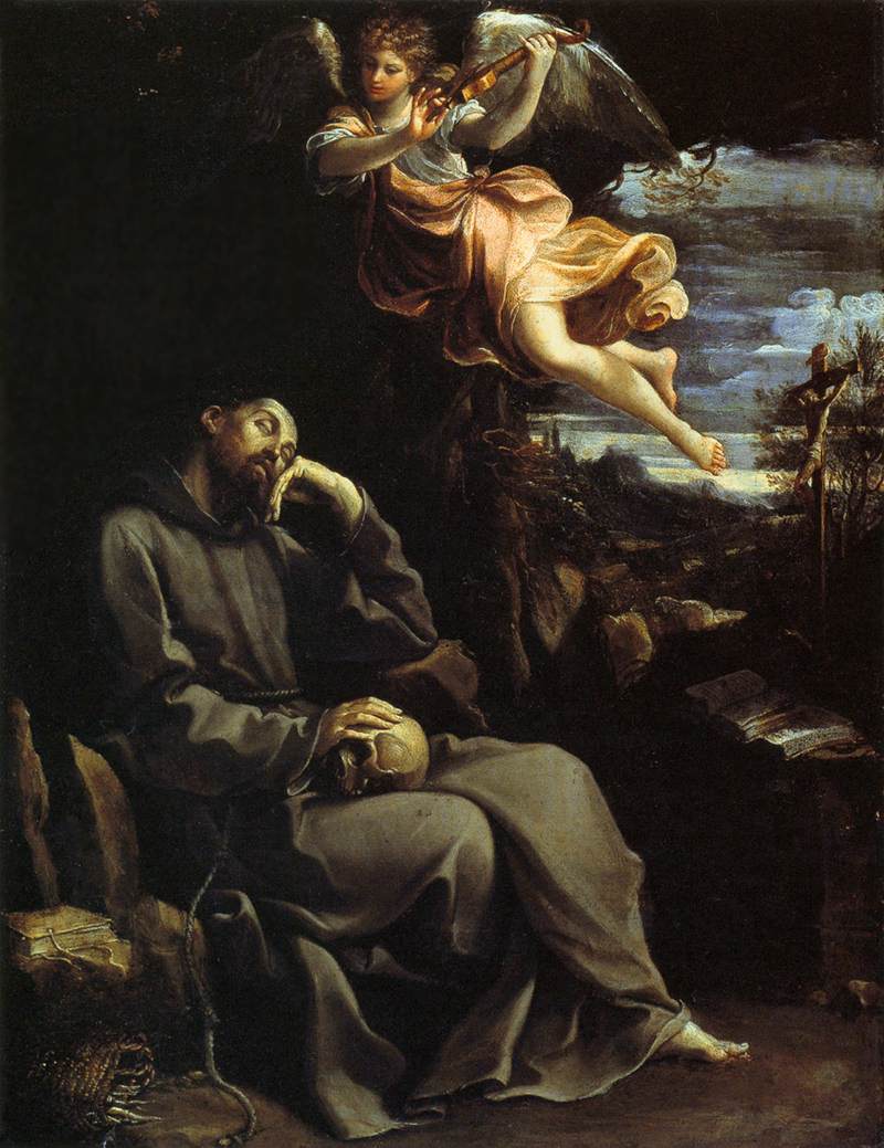 Saint Francis Comforted by Angelic Music