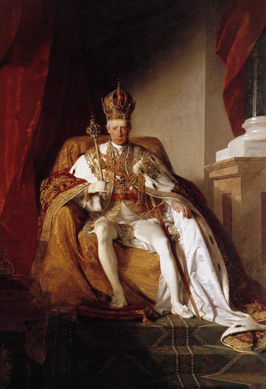 Emperor Franz I d'Autriche sur sa robe de couronnement