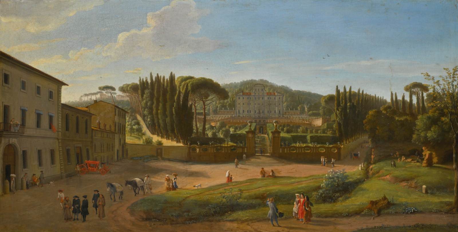 Frascati'deki Aldobrandini Villa ile manzara