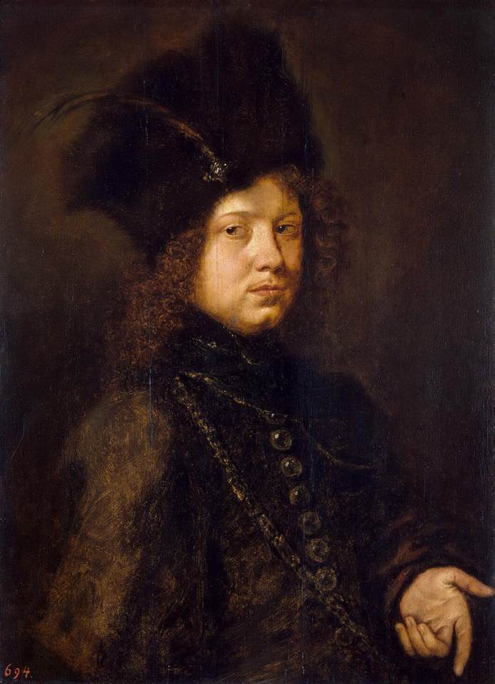 Portrait d'un jeune homme avec un chapeau en cuir