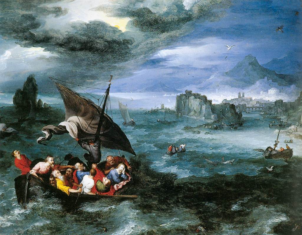 Христос в бури в море Галилее