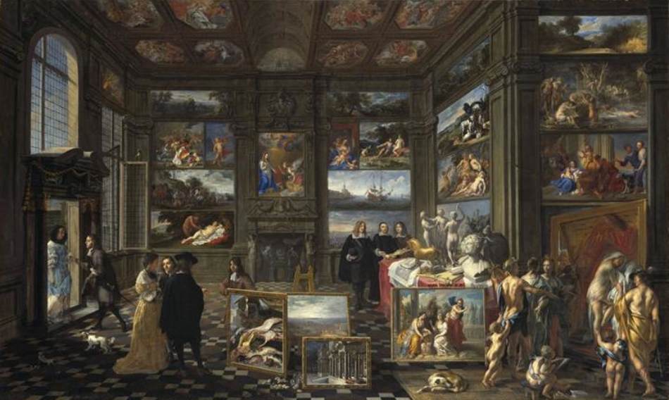 Intérieur d'une galerie de peinture imaginaire