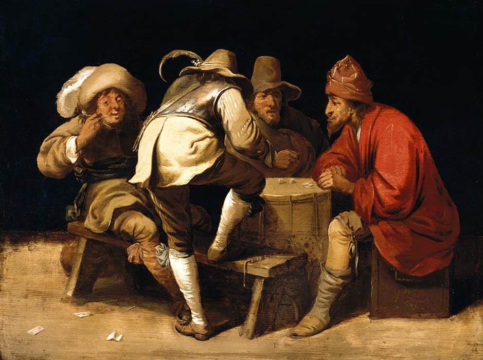 Soldiers Betting with Dice 