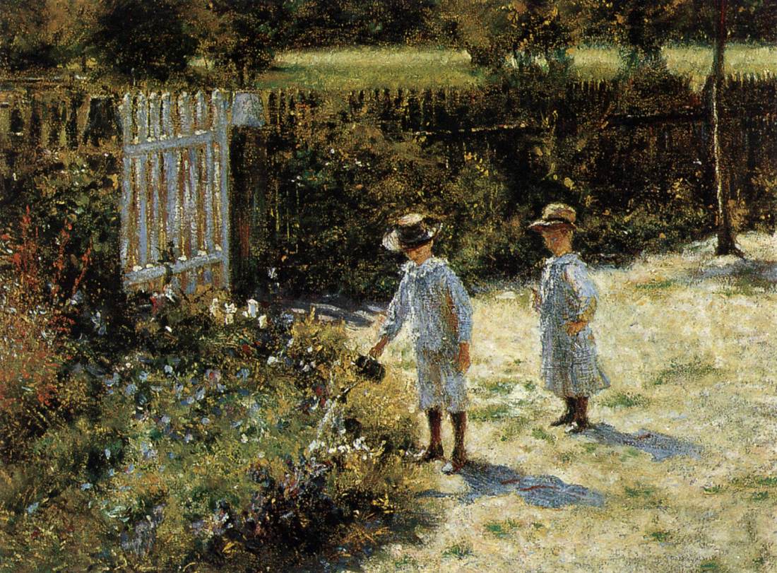 Enfants dans le jardin