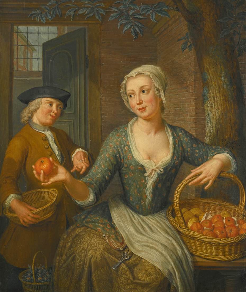 Fille qui vend des oranges