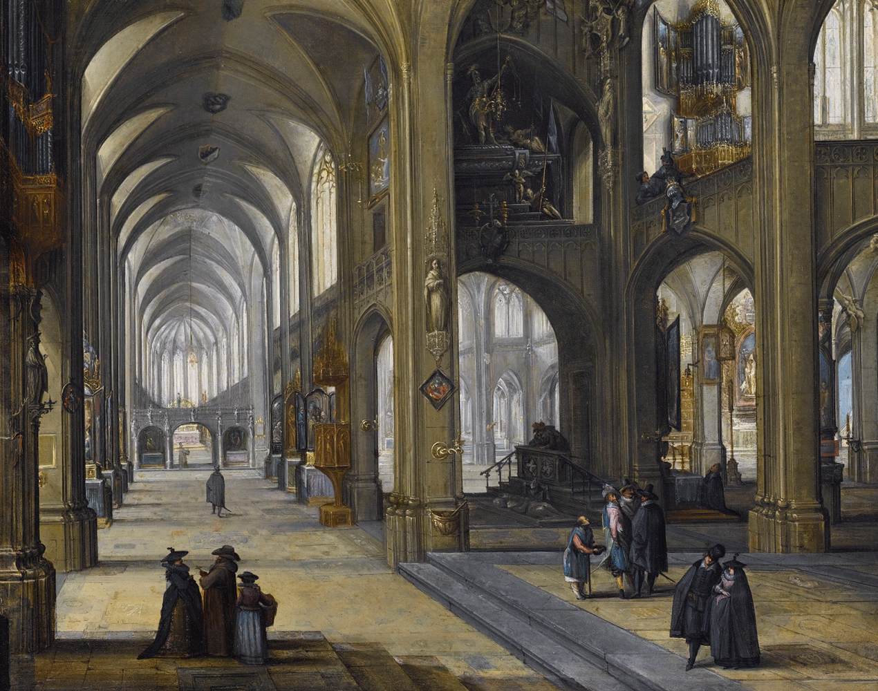 Intérieur d'une église gothique