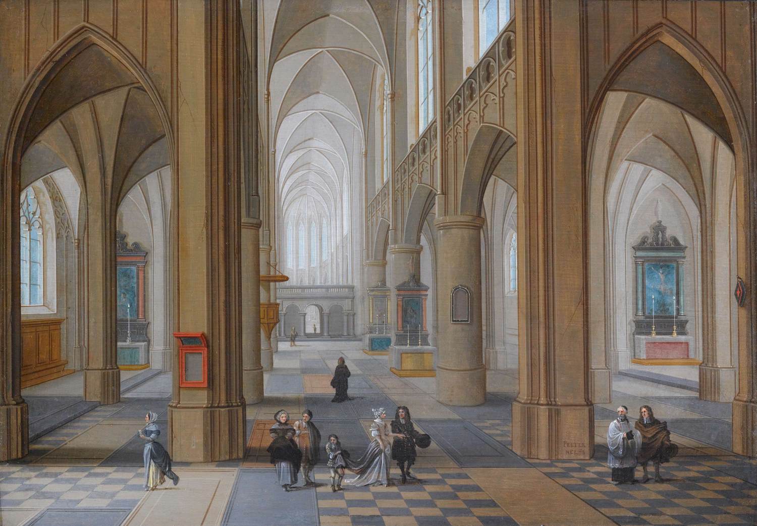 Intérieur d'une église gothique