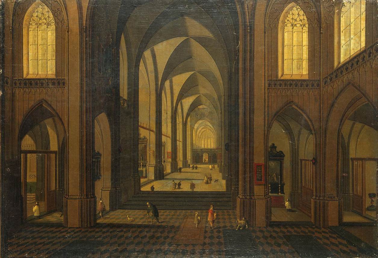 Intérieur d'une église gothique