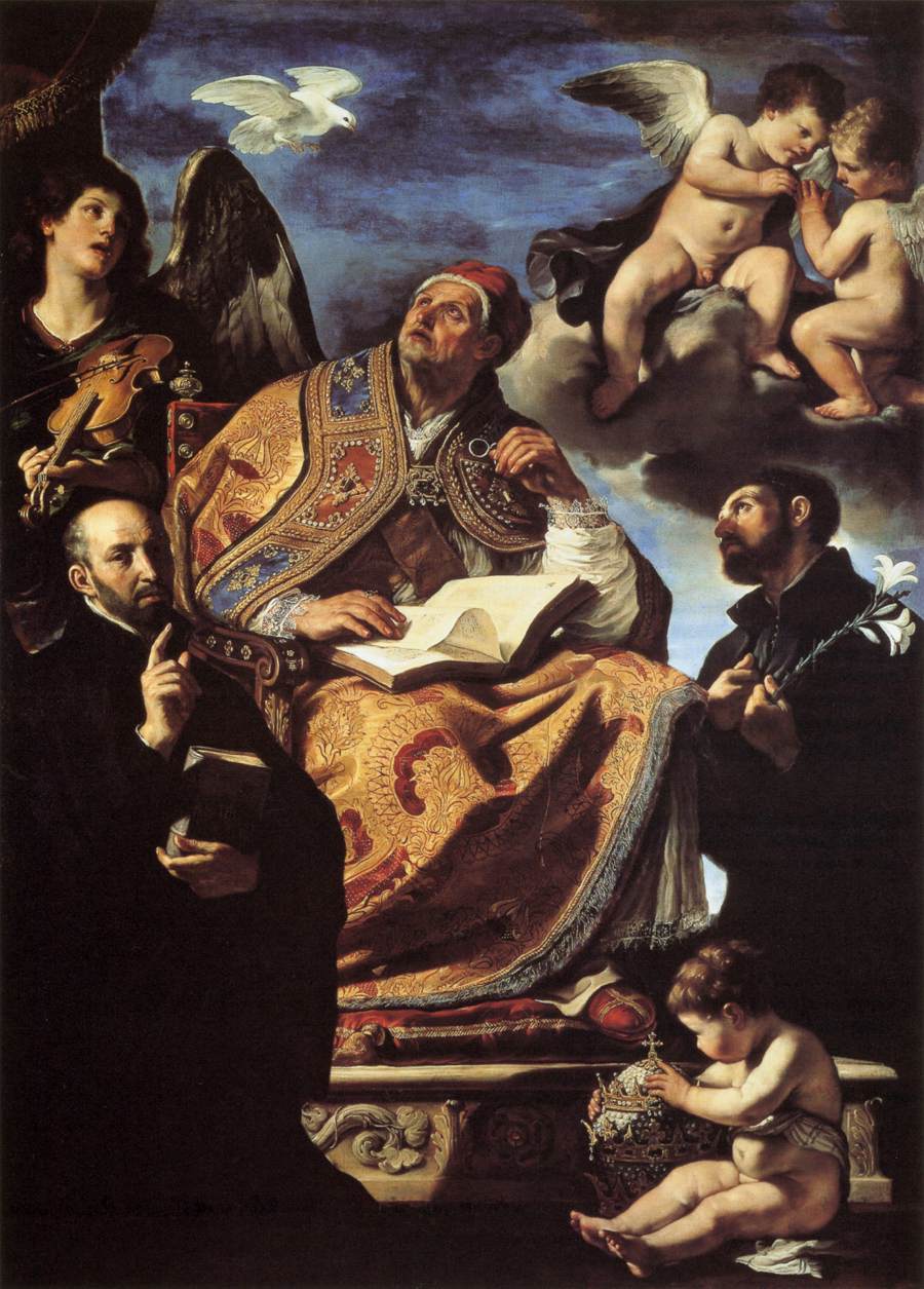 San Gregorio El Grande con Santo Ignacius y Francisco Javier