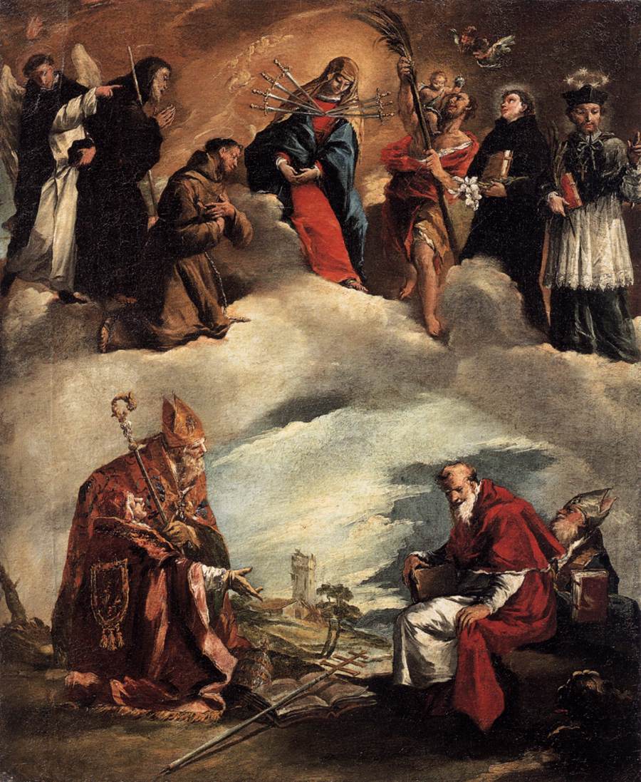 The Four Fathers of the Church and the Virgin of Seven Sorrows with the Saints