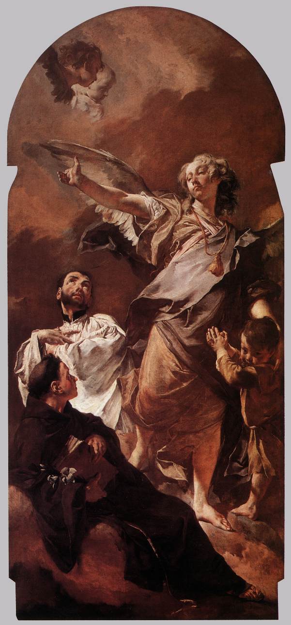 El Ángel Guardián con Santo Antonio de Padua y Gaetano Thiene