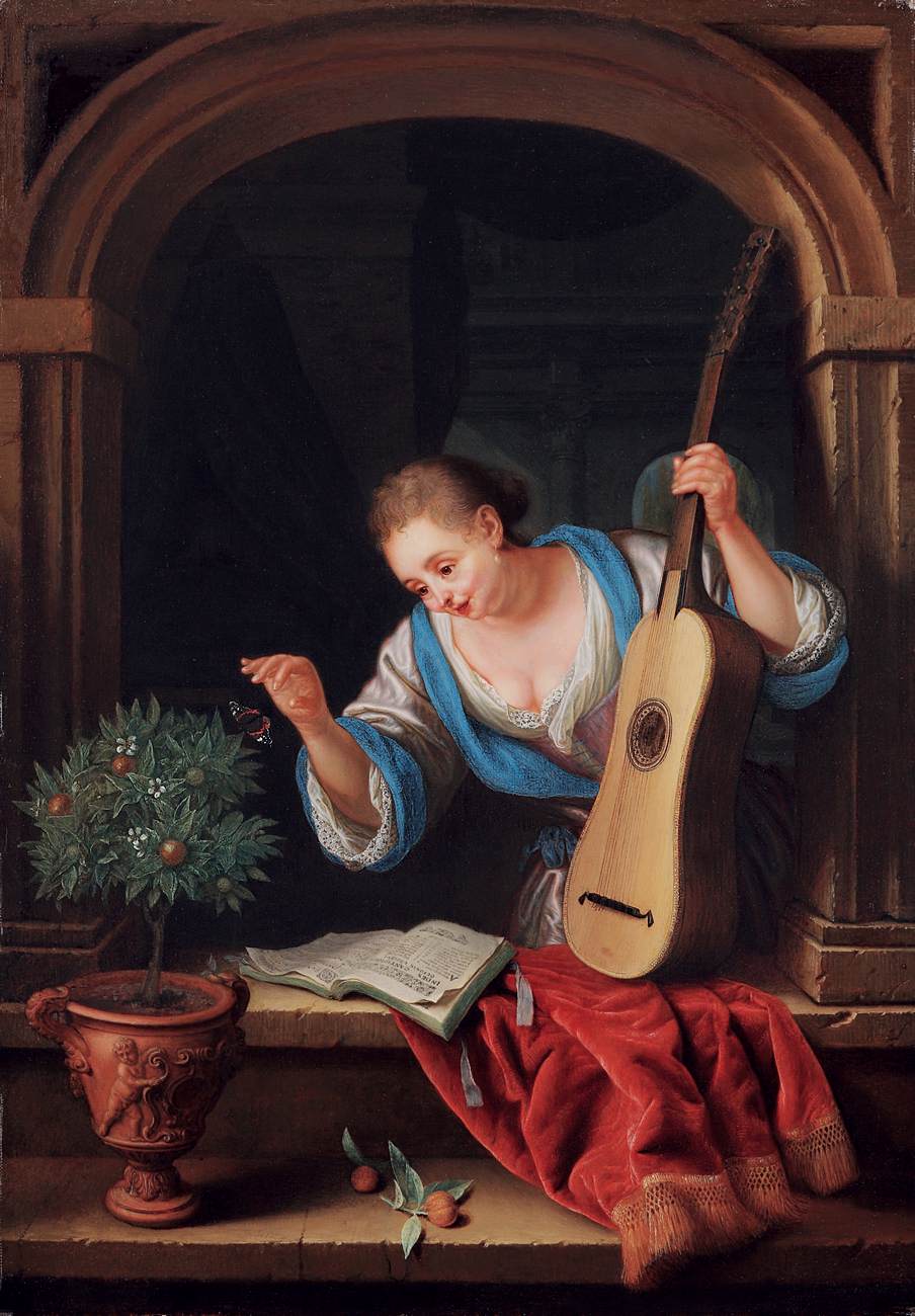 Jeune femme avec de la guitare