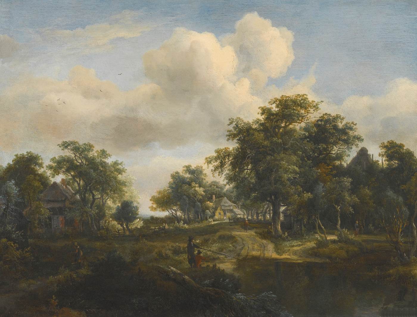 A Village in a Glade of Forest Oaks