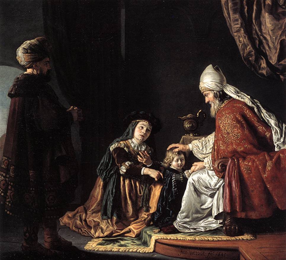 Ana entregando seu filho Samuel ao sacerdote