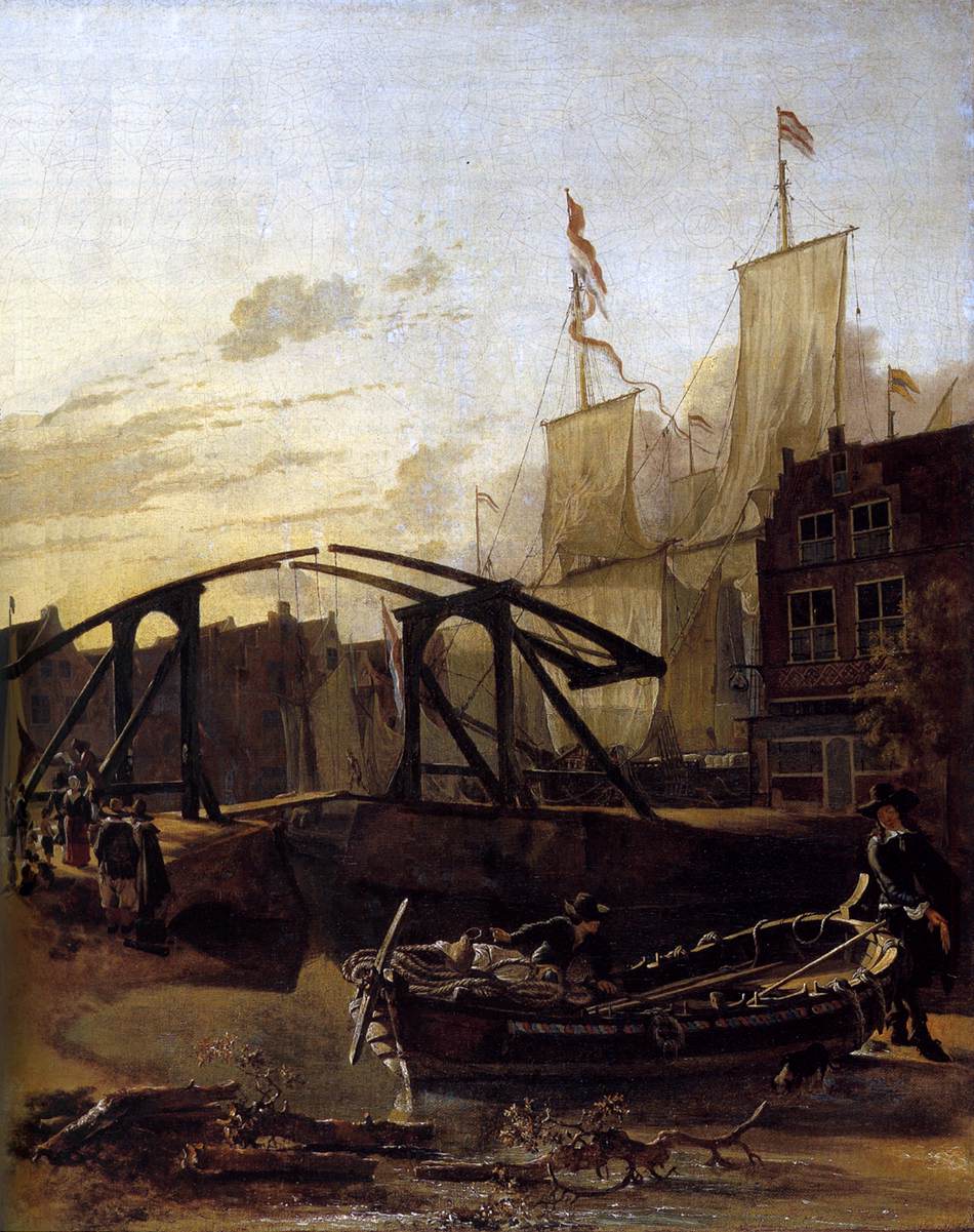 Vue d'un port à Schiedam