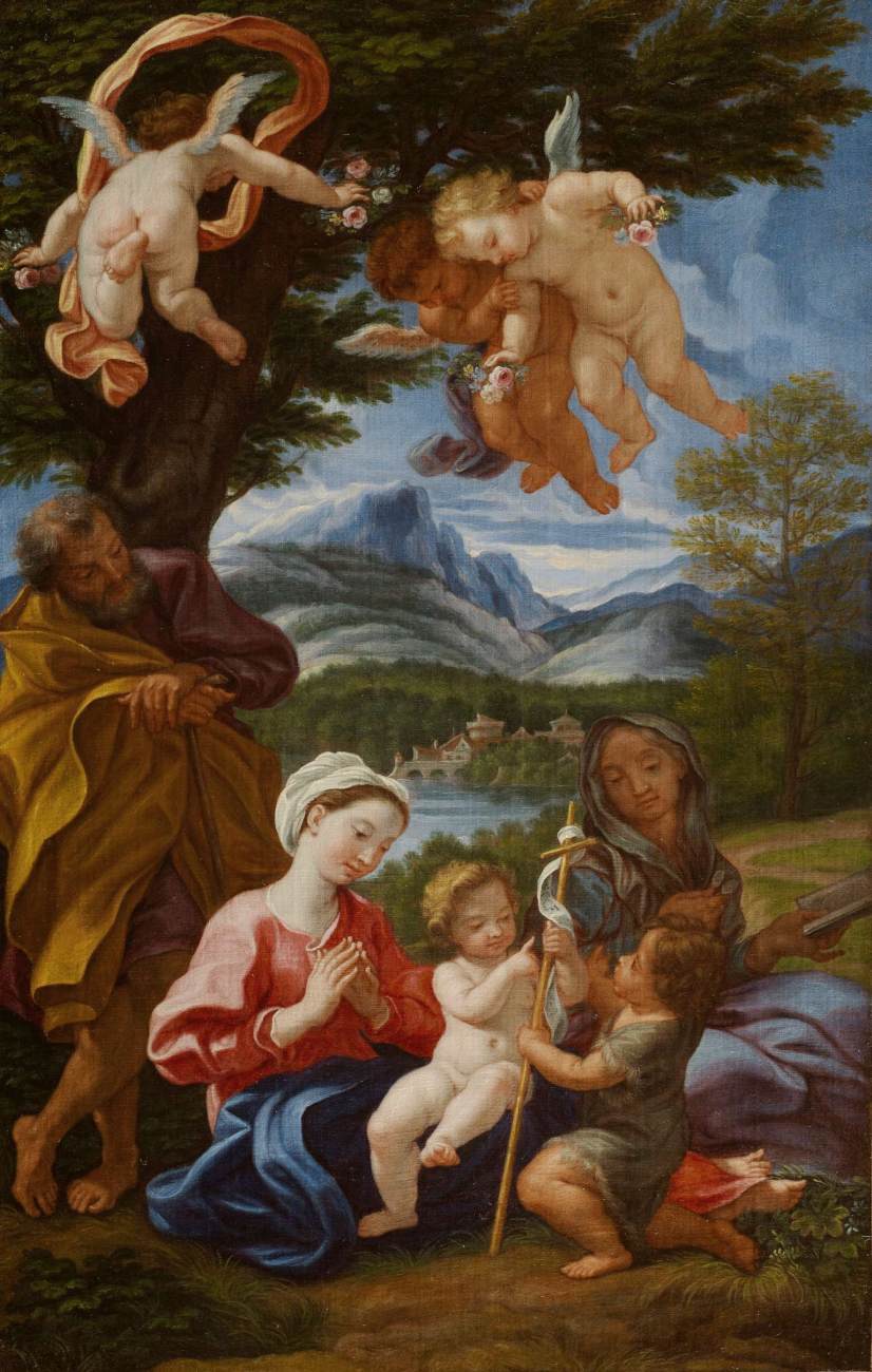 A Sagrada Família com os Jovens São João Batista e Santa Isabel