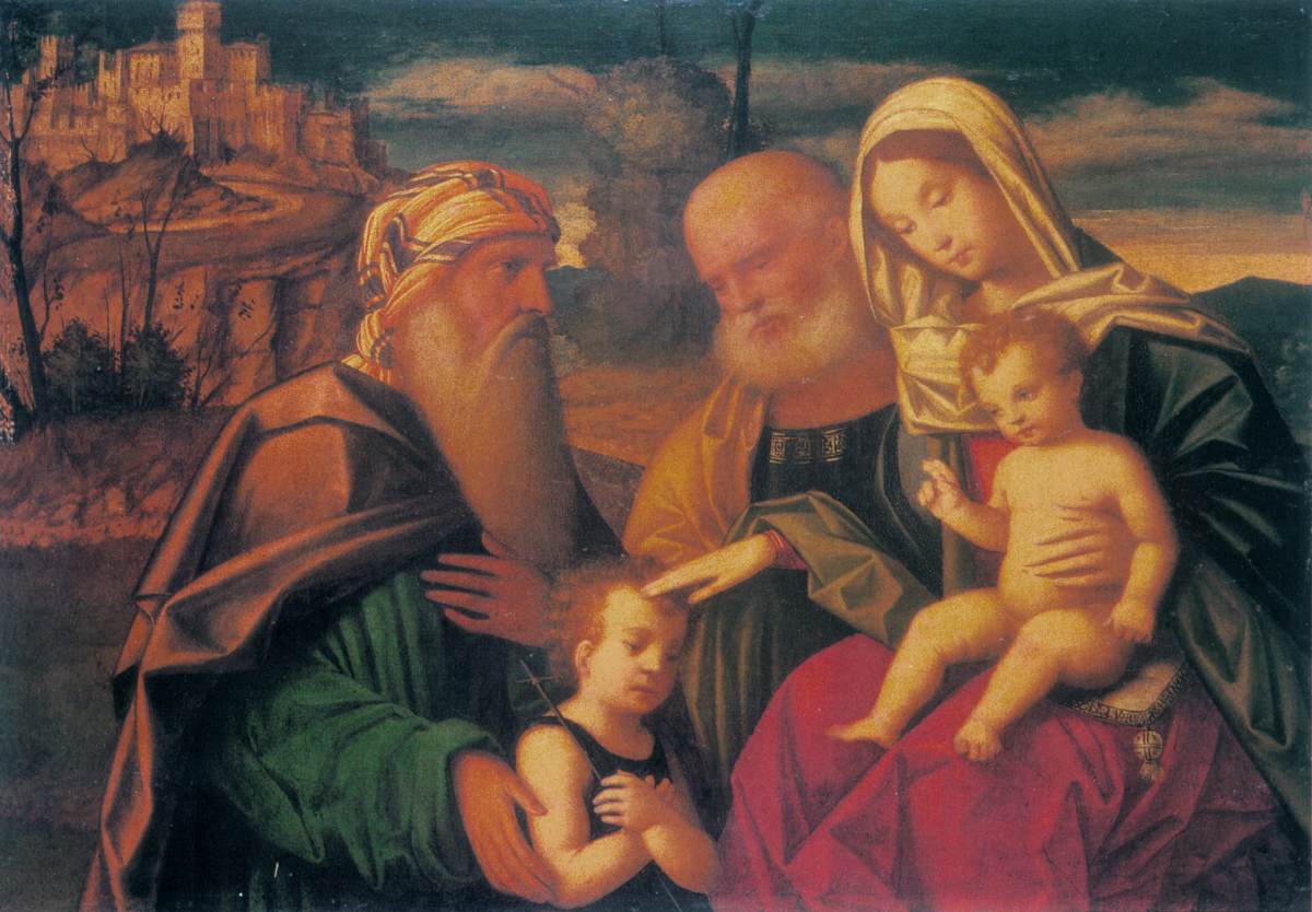 Sagrada Familia med Zacarías och baby Juan Bautista