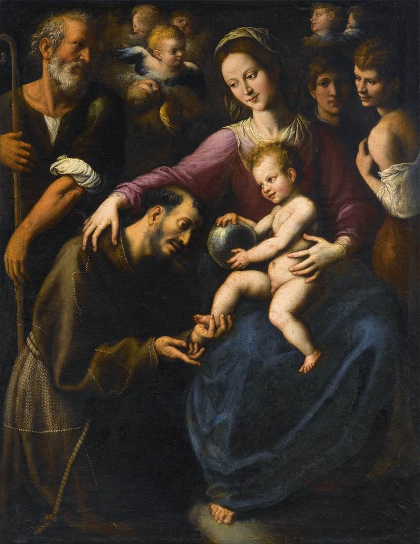 The Holy Family with Saint Francis of Assisi